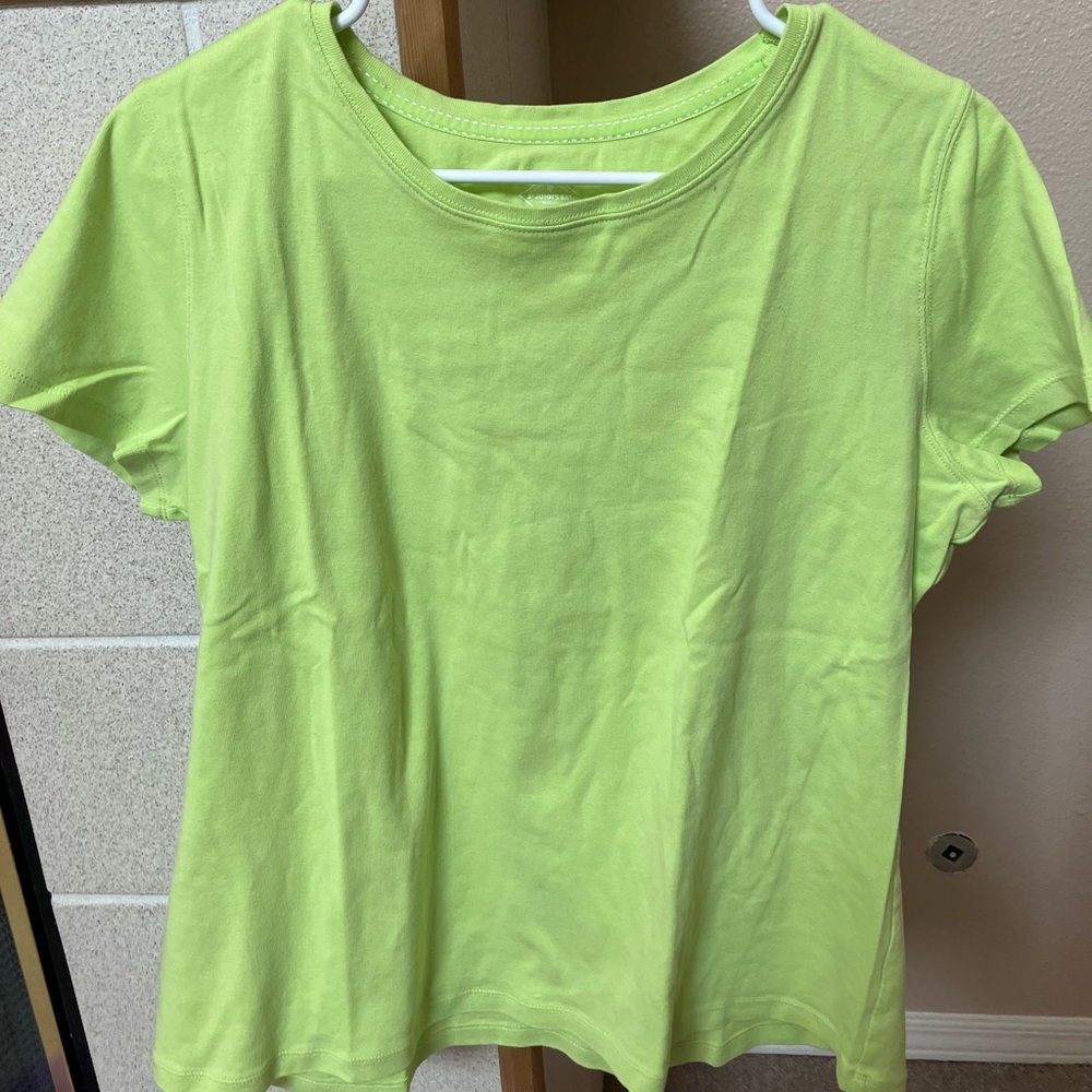 EUC St. John’s bay lime green t shirt size PXL cotton